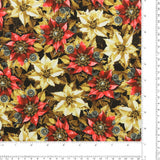 Blank - Printed Cotton - GEARS & GARLAND - 004 - Black