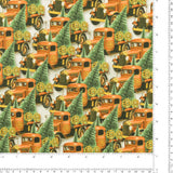 Blank - Printed Cotton - GEARS & GARLAND - 010 - White