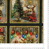 Blank - Panneau de Coton imprimé 24 x 44 po (61 x 112 cm) - <GEARS &amp; GARLAND> - 011 - Multicouleur