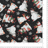 3 Wishes Fabrics - Printed Cotton - FROSTY HOLLOW - 001 - Black