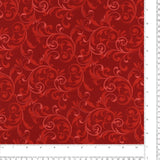 Studio E - Coton imprimé - <HOLIDAY FEATHER &amp; FLOURISH> - 004 - Rouge