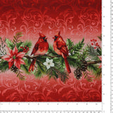 Studio E - Coton imprimé - <HOLIDAY FEATHER &amp; FLOURISH> - 005 - Rouge