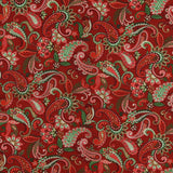 Studio E - Coton imprimé - <HOLIDAY FEATHER &amp; FLOURISH> - 007 - Rouge foncé