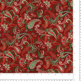 Studio E - Coton imprimé - <HOLIDAY FEATHER &amp; FLOURISH> - 007 - Rouge foncé
