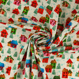 Bernatex - Printed Cotton - SNOW JOY - 006 - White
