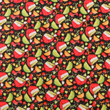 3 Wishes Fabrics - Coton imprimé - <HAPPY ALCOHOLIDAYS> - 004 - Noir