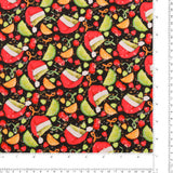 3 Wishes Fabrics - Coton imprimé - <HAPPY ALCOHOLIDAYS> - 004 - Noir