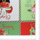 3 Wishes Fabrics - Panneau de Coton imprimé 36 x 44 po (91 x 112 cm) - <HAPPY ALCOHOLIDAYS> - 006 - Multicouleur