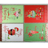 3 Wishes Fabrics - Panneau de Coton imprimé 36 x 44 po (91 x 112 cm) - <HAPPY ALCOHOLIDAYS> - 006 - Multicouleur