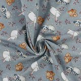 Henry Glass - Printed Cotton - SNOW FOLKS - 002 - Grey