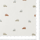 Gaze double imprimée - DOUDOU - 007 - Blanc