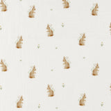 Gaze double imprimée - DOUDOU - 009 - Blanc