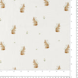 Gaze double imprimée - DOUDOU - 009 - Blanc