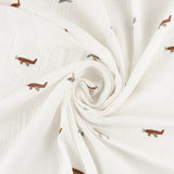 Gaze double imprimée - DOUDOU - 011 - Blanc