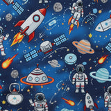 Printed Brushed Knit - NIGHTY NIGHT - 002 - Navy