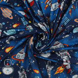 Printed Brushed Knit - NIGHTY NIGHT - 002 - Navy