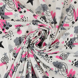 Printed Brushed Knit - NIGHTY NIGHT - 003 - White