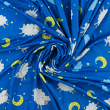 Printed Brushed Knit - NIGHTY NIGHT - 004 - Electric Blue