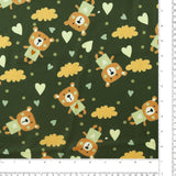 Tricot Brossé Imprimé - BONNE NUIT - 006 - Vert