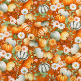 Studio E - Coton imprimé - <BASKETS OF AUTUMN BLESSINGS> - 007 - Orange Brûlé