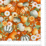 Studio E - Coton imprimé - <BASKETS OF AUTUMN BLESSINGS> - 007 - Orange Brûlé