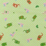 Flanellette imprimée - LILLY - 008 - Vert Pâle