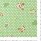 Flanellette imprimée - LILLY - 010 - Vert Pâle