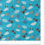 Flanellette imprimée - LILLY - 022 - Bleu