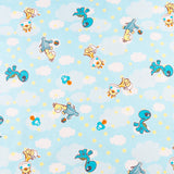 Flanellette imprimée - LILLY - 025 - Bleu Pâle