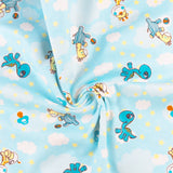Flanellette imprimée - LILLY - 025 - Bleu Pâle