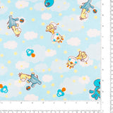 Flanellette imprimée - LILLY - 025 - Bleu Pâle
