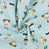 Flanellette imprimée - LILLY - 031 - Bleu Pâle