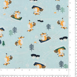 Flanellette imprimée - LILLY - 031 - Bleu Pâle