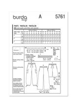 Burda Pattern - 5761 Misses' Cargo Trouser Pants