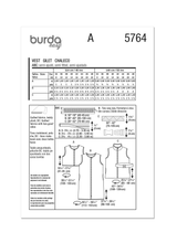 Burda Pattern - 5764 Misses' Waistcoats and Vest