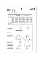 Burda Pattern - 5798 Misses' Dress