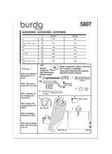 Patron Burda 5807  Accessoires