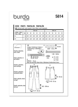 Patron Burda 5814  Pantalons pour homme
