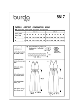 Burda Pattern - 5817 Misses' Overall