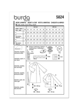 Burda Pattern - 5824 Misses' Jacket & Coat
