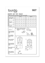 Burda Pattern - 5827 Misses' Vest
