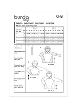 Patron Burda 5828  Chandail pour femme