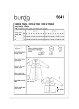 Burda Pattern - 5841 Misses' Dress & Tunic
