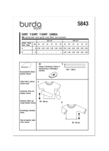 Burda Pattern - 5843 Misses' Shirt