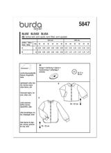 Burda Pattern - 5847 Misses' Blouse