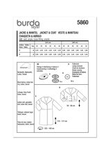 Burda Pattern - 5860 Misses' Jacket & Coat