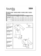 Burda Pattern - 5884 Misses' Blouse & Dress