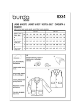 Burda Pattern - 9234 Children's Jacket & Waistcoat/Vest