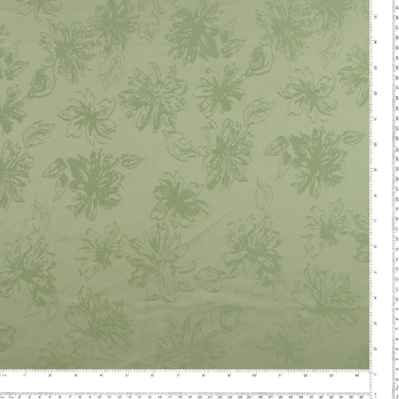 Fleurs Jacquard - LAURA - Sauge