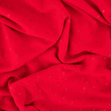 Chenille Fleece with Foil Drop - ALPINE - Red